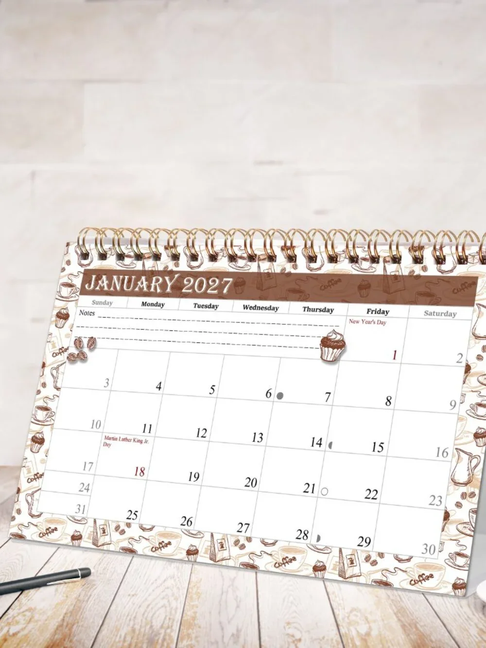 2026-2027 18 Months Standing Flip Desk Calendar Desktop Planner 020